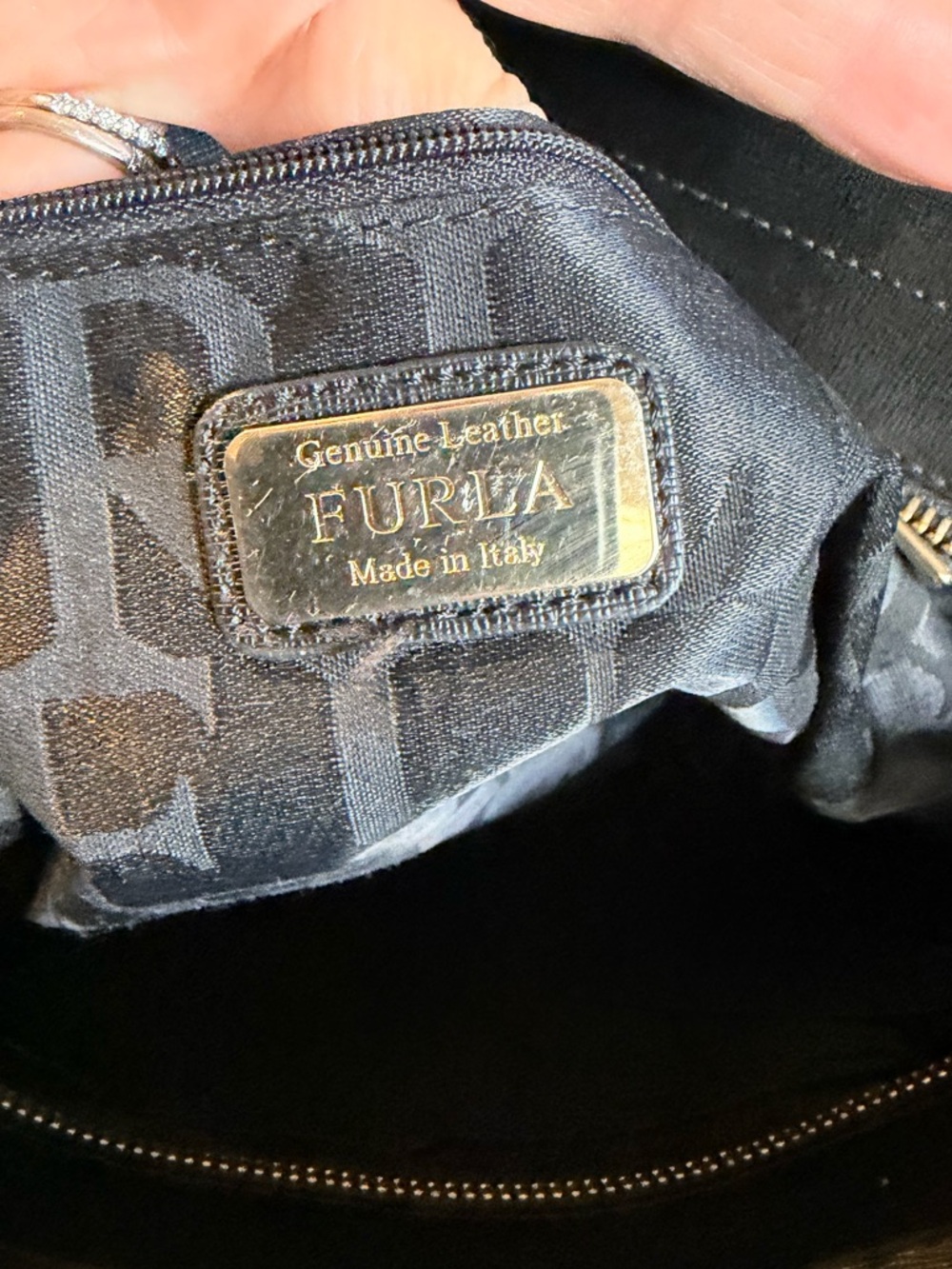 Furla Ginevra Leather Satchel in Onyx with Gold Hardware - Picture 9 of 11